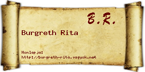 Burgreth Rita névjegykártya